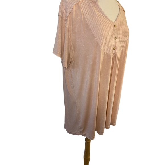 Kori American Peasant Boho Light Pink Oversized Shirt Tunic Women's L - Picture 9 of 12